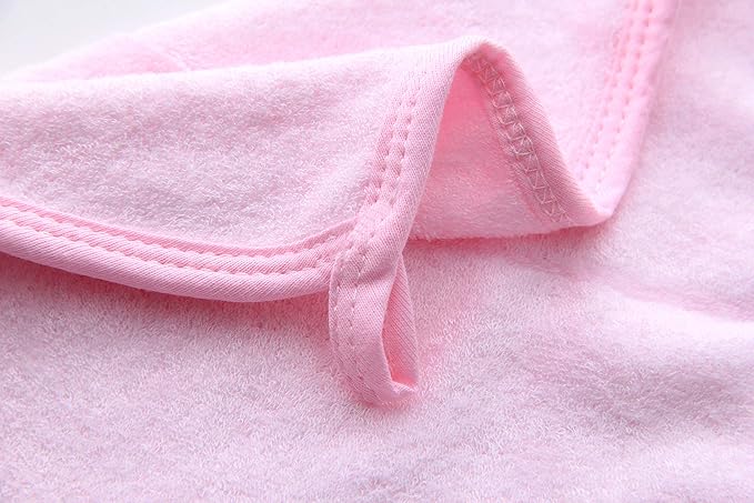 HIPHOP PANDA Baby Washcloths, Rayon Made from Bamboo - 2 Layer Ultra Soft Absorbent Newborn Bath Face Towel - Reusable Baby Wipes for Delicate Skin - Pink, 12 Pack
