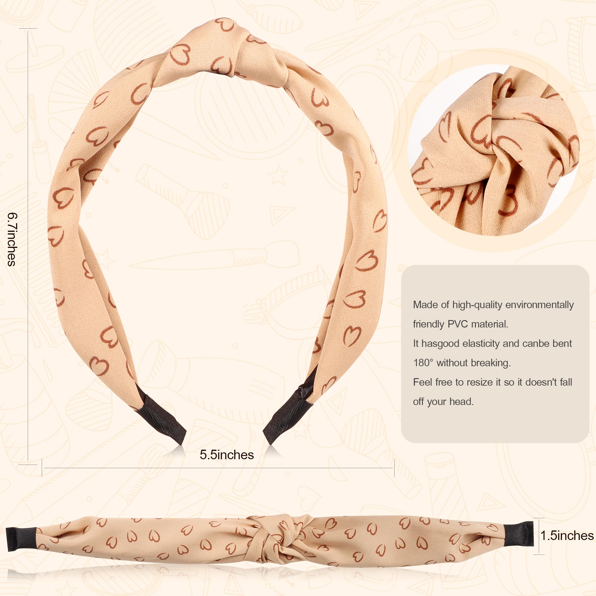 DiyJibb Headbands for Women Girls - 6PCS Stylish Top Knotted Headbands - Knotted Headband for Women - Head Bands Wide Hairband Hair Accessories