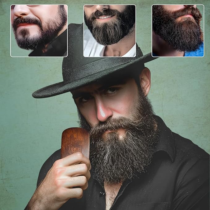 Beard Captain 100% Boar Bristle Beard Brush for Men | Premium Vintage Wooden Handle | Soft Bristles | Grooming Tool for Short, Thin, Thick, Coarse & Full Beards