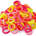 QRTVI 120 Pcs Baby Hair Ties, Cotton Toddler Hair Ties for Girls and Kids, Multicolor Small Seamless Hair Bands Elastic Ponytail Holders(Pink+Yellow)