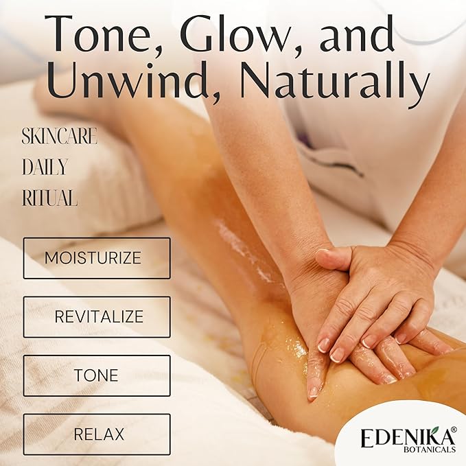 EDENIKA BOTANICALS Firming Anti Cellulite Massage Oil, Grapeseed Oil, Caffeine, Plant Stem Cells & Retinol, Supports Tighter, Smoother-Looking Skin on Body, Legs, Thighs & Buttocks, 2-Pack