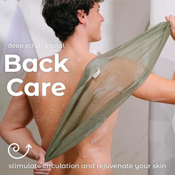 MainBasics Japanese Deep Exfoliating Shower Towel, 3 Pack, Earthy Love