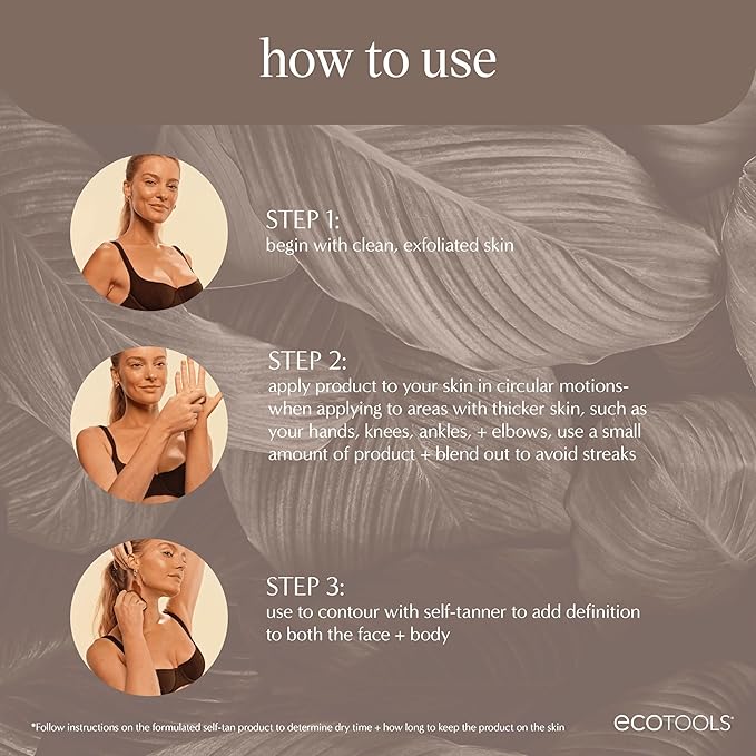 EcoTools Good Tan Body & Face Self-Tan Blending Brush - Kabuki for Sunless Tanner, Vegan & Cruelty-Free, 1 Count