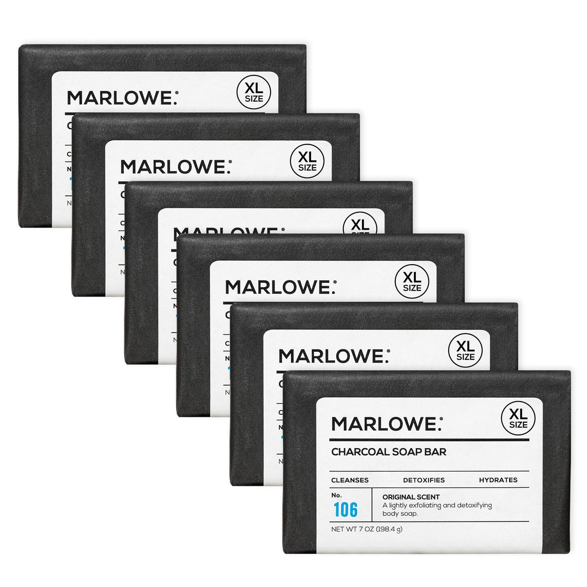 MARLOWE. Coffee Bar Soap, Exfoliating Body Scrub for Men, 7 oz (3 Bars)