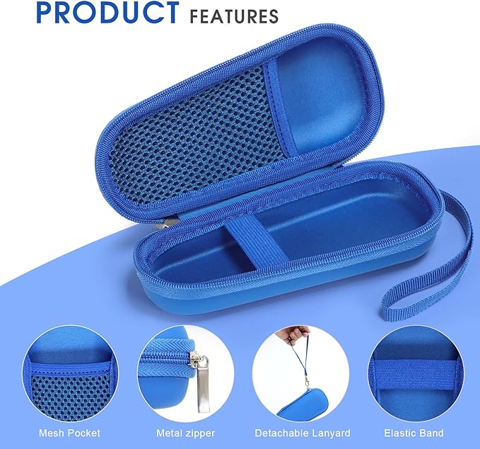 Hard Carry Case Compatible with NågraCoola CLIE Sonic Facial Cleansing Brush, Waterproof Case Storage Carrying Holder Fits for Silicone Face Scrubber and Charging Cable (Box Only), Blue