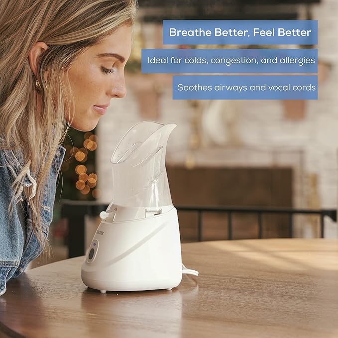 Beurer SI31 Steam Inhaler for Drug-Free Cough & Cold Sinus Relief, Naturally Soothes Nasal & Throat Passages, with Universal Mask & Variable Steam Control, FSA/HSA Eligible