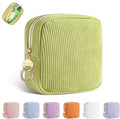 Playexen Period Bag for Purse, Corduroy Sanitary Napkin Storage Bag, Green