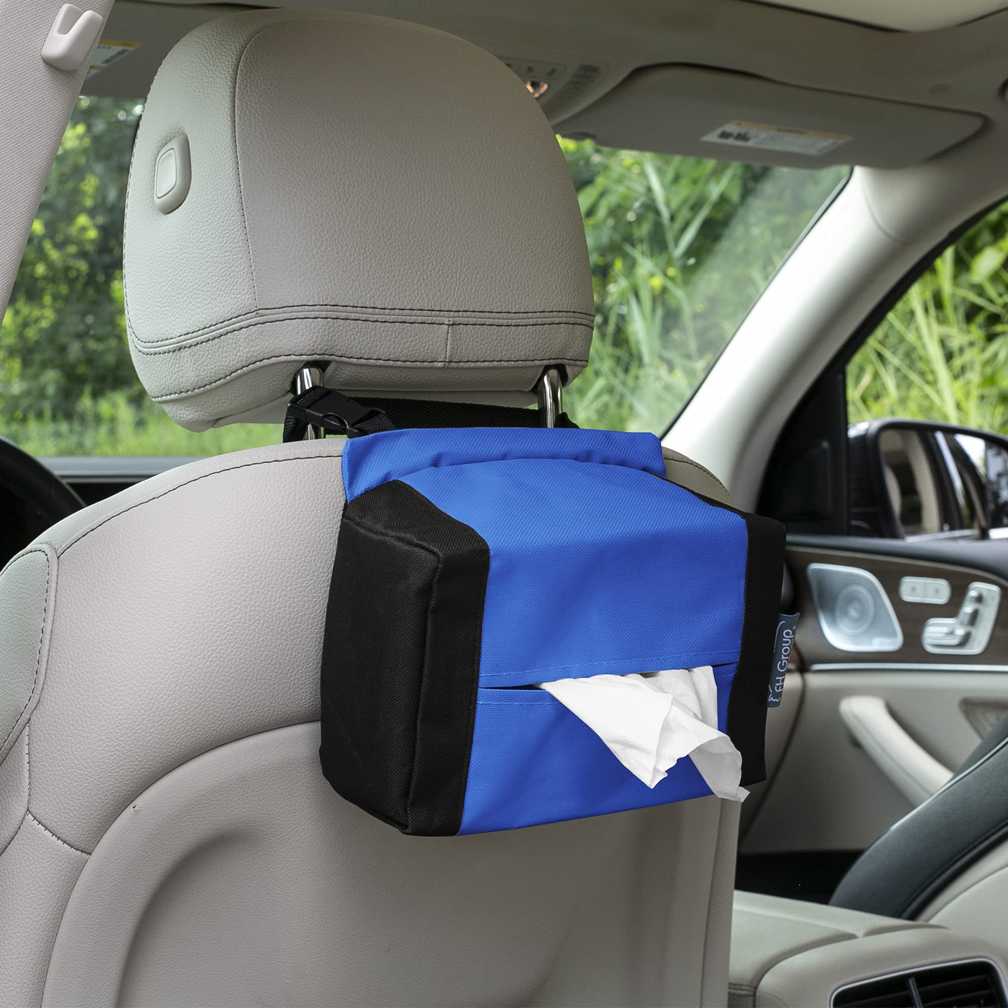 FH Group E-Z Travel Napkin Tissue Dispenser Holder Fits Most Cars, SUVs, Trucks, and Vans Blue