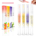 Meschett Cuticle Oil Pens with Nail File for Nail Care, 4PCS Nail Oil Pens with Natural Ingredients, Moisturizing Cuticle Oil for Fingernails and Toenails (Mix Flavors)