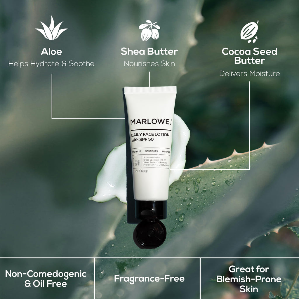 MARLOWE. Face Moisturizer with SPF 50, Daily Sunscreen Lotion, 3.4 oz