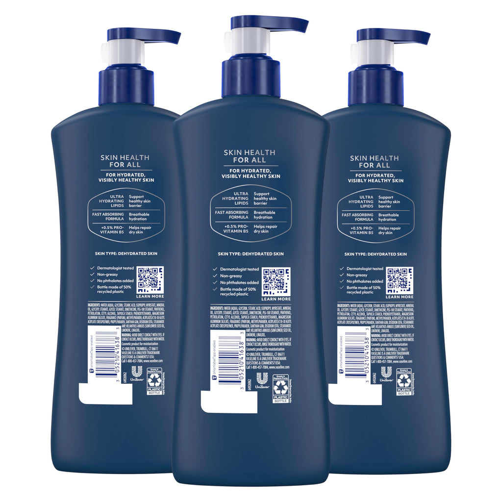 Vaseline Men Fast Absorbing 3in1 Hand, Body & Face Lotion 20.3oz 3ct