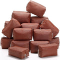 Kigeli Aesthetic Makeup Bags PU Leather Cosmetic Pouches Waterproof Plain Toiletry Bags Makeup Pouches Bulk for Women Party Gift Travel Storage Organizer(Brown,7.1 x 2.8 x 4.3 in)