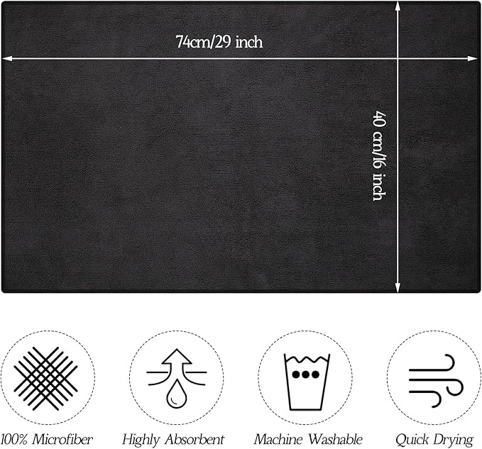 Shimeyao 26 Pcs Salon Bleach Proof Towels Highly Absorbent Hair Towels Hand Facial Cloths Bleach Resistant for Salon Barber Spa Beauty Bath Hair Stylist(Black,16 x 29 Inch,Classic)