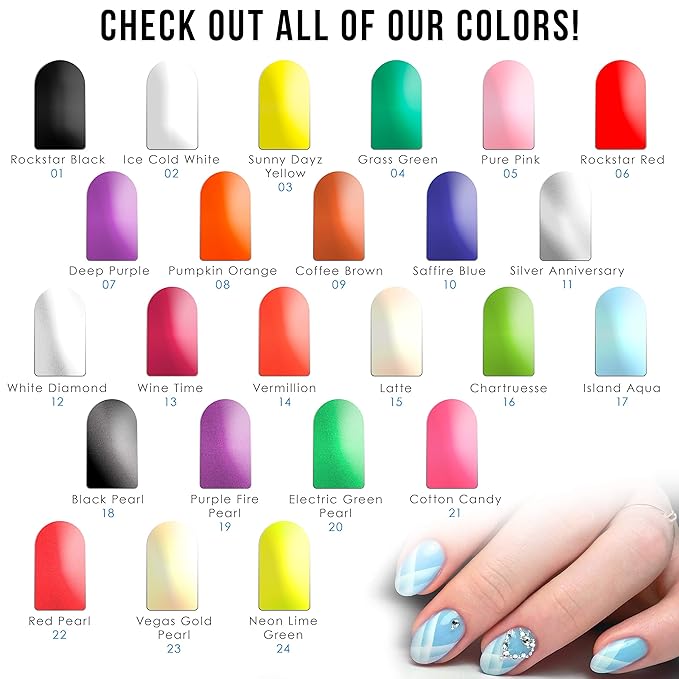Custom Body Art 8-Bottle 6 Color Nail Paint Starter Set