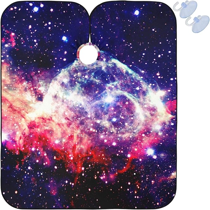 visesunny Barber Cape Amazing Nebula Deep Space Polyester Hair Cutting Salon Cape Apron Anti-Static Haircut Shaving Cloth Beard Shaving Bib Hairdressing Cape