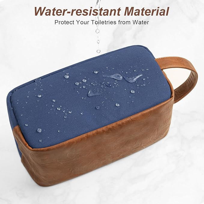 Ezday Travel Toiletry Bag for Men, Hanging Toiletry Organizer, Water Resistant Shaving Kit with Large Capacity for Travel Accessories (Blue, Medium)
