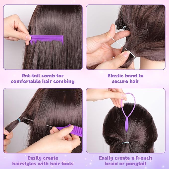 BESARME 28 Colors Rubber Bands for Hair Elastics with 8 Styling Tools, 1500 Pcs Baby Toddler Small Hairs Ties for Girls Hairs Accessories for Women