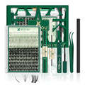 KEYYOU Lash Extension Kit Mixed 5-16mm Eyelash Extension Kit with Bottom Lashes Multi-Type Lash Clusters with Bond and Seal Applicator and Remover DIY at Home