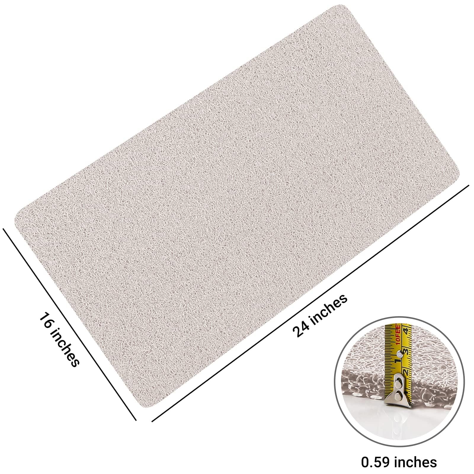 LuxStep Shower Mat Bathtub Mat Non-Slip Bath Mat with Drain, Quick Drying