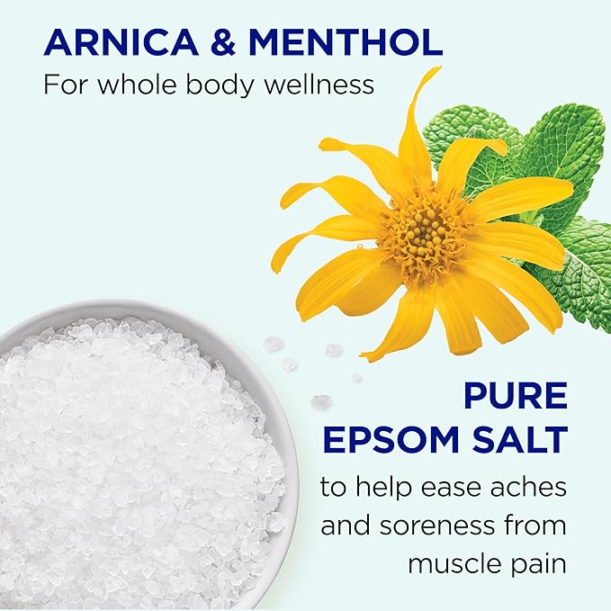 Dr Teal's Arnica Body Relief Epsom Salt Magnesium Soak with Menthol & Essential Oils, Muscle Recovery, 3 lbs