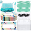 175 Pieces Lash Packaging Wholesale, Include 30 Empty Eyelashes Packaging Box, 30 False Lash Trays, 15 Eyelash Tweezers and 100 Eyelash Brush Mascara Wands Disposable (Green)