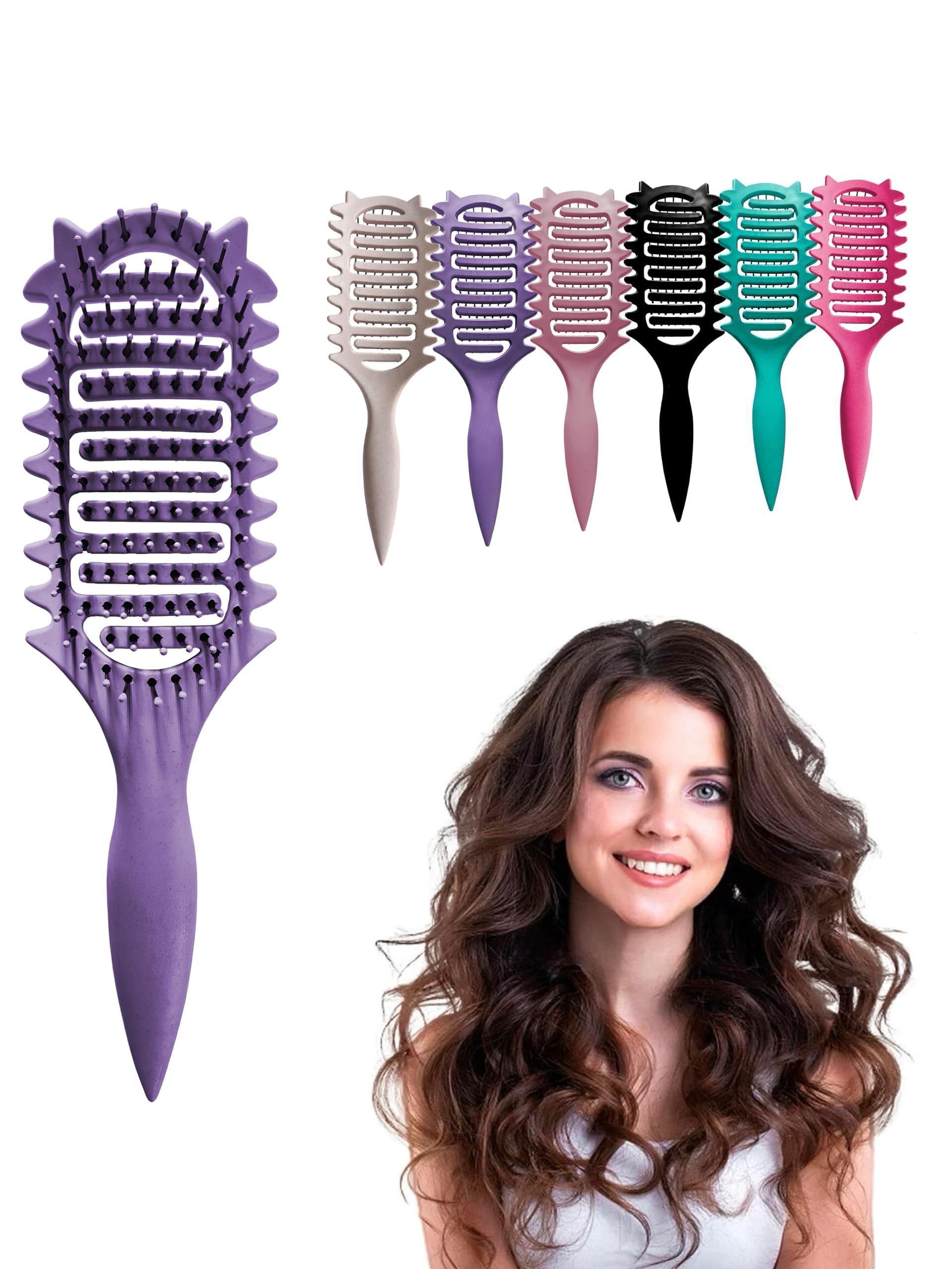 Curl Defining Brush,2025 Vented Hair Brush For Detangling Styling,For Curly Hair Wet,Shaping And Defining Curls For Women Gift For Women Less Pulling(purple)