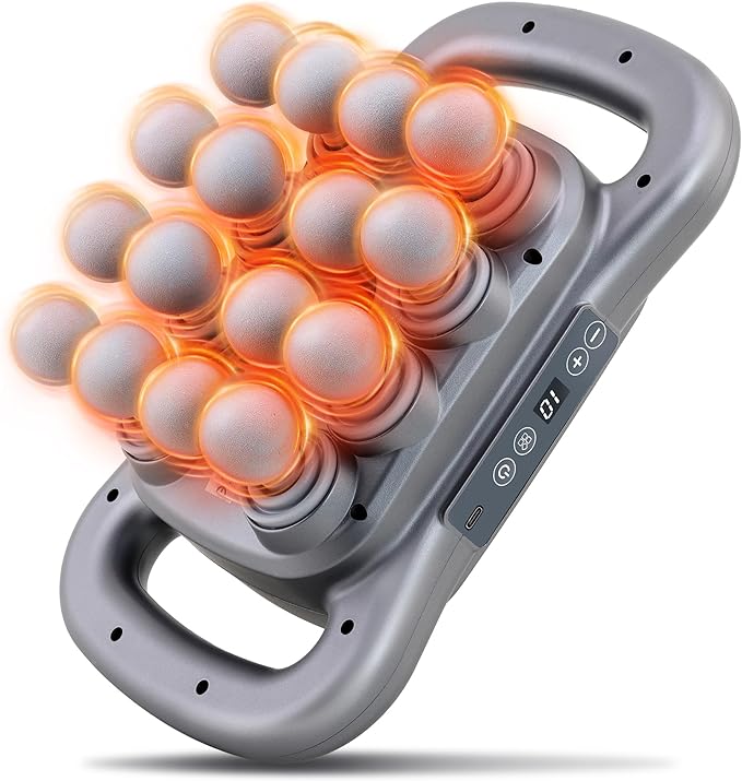 GAXEZO 16 Head Massage Gun Set, Deep Tissue Percussion Massager, Electric Massage Tools with 9 Styles & Levels, Dark Grey
