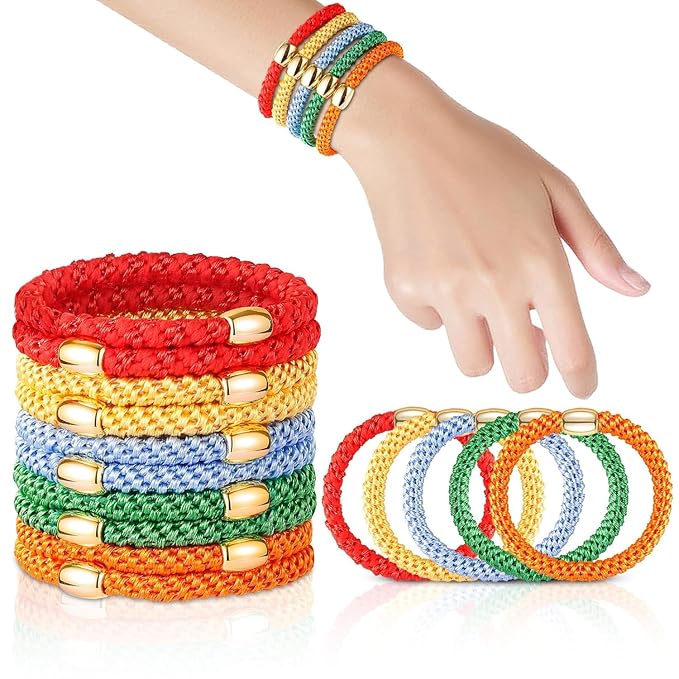 Hair Ties No Damage - 10PCS Ponytail Holders - Elastic Hair Ties for Thick Hair - Braided Hair Bands for Women Girls's Hair - Neon
