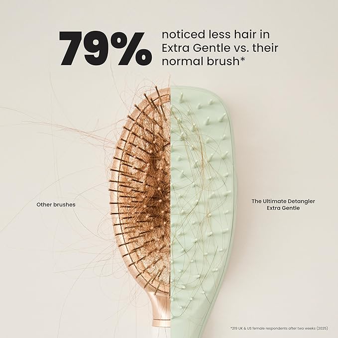 Tangle Teezer Extra Gentle Detangler Brush, Fragile Hair, Eucalyptus Green