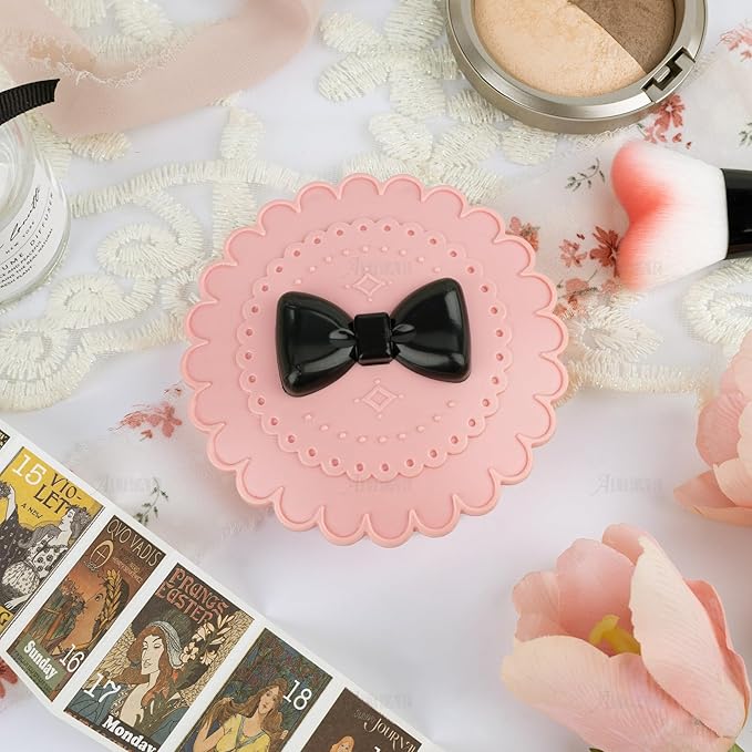 AUEAR, 2 Pack of Bow Eyelashes Case Plastic Pink Storage Box for Travel Women and Girls