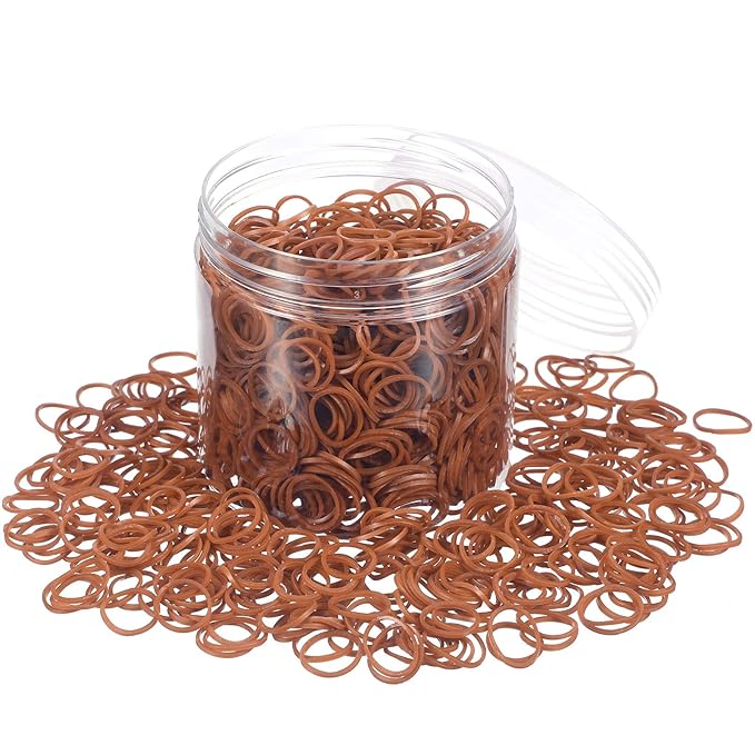 2000 Pack Mini Rubber Bands Elastic Hair Bands Soft Hair Ties with Box for Hair Braiding Hair Wedding Hairstyle(Brown)