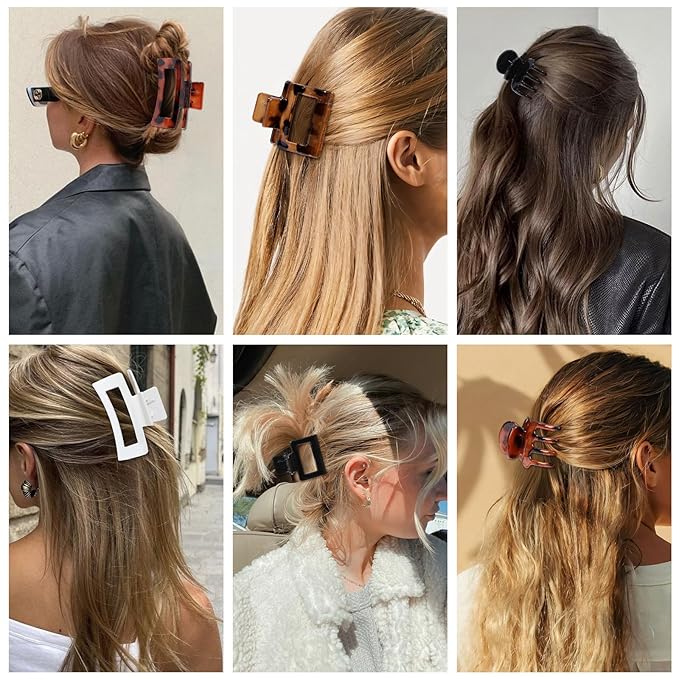 SMKSL 3 Styles Hair Clips for Women Small Medium Big Claw Clips for Thin Thick Hair 12 Pcs Hair Claw Clips Hair Clips Combination Hair Accessories for Women (Tortoise)