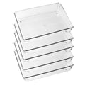 ihomecooker 5 Pack Clear Plastic Drawer Organizer Tray Cutlery Utensil Makeups Drawer Silverware Organizers 6" X 9"