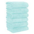 MOONQUEEN 6 Pack Premium Hand Towels - Quick Drying - Microfiber Coral Velvet Highly Absorbent Towels - Multipurpose Use as Hotel, Bathroom, Shower, Spa, Hand Towel 16 x 28 inches(Frozen Blue)