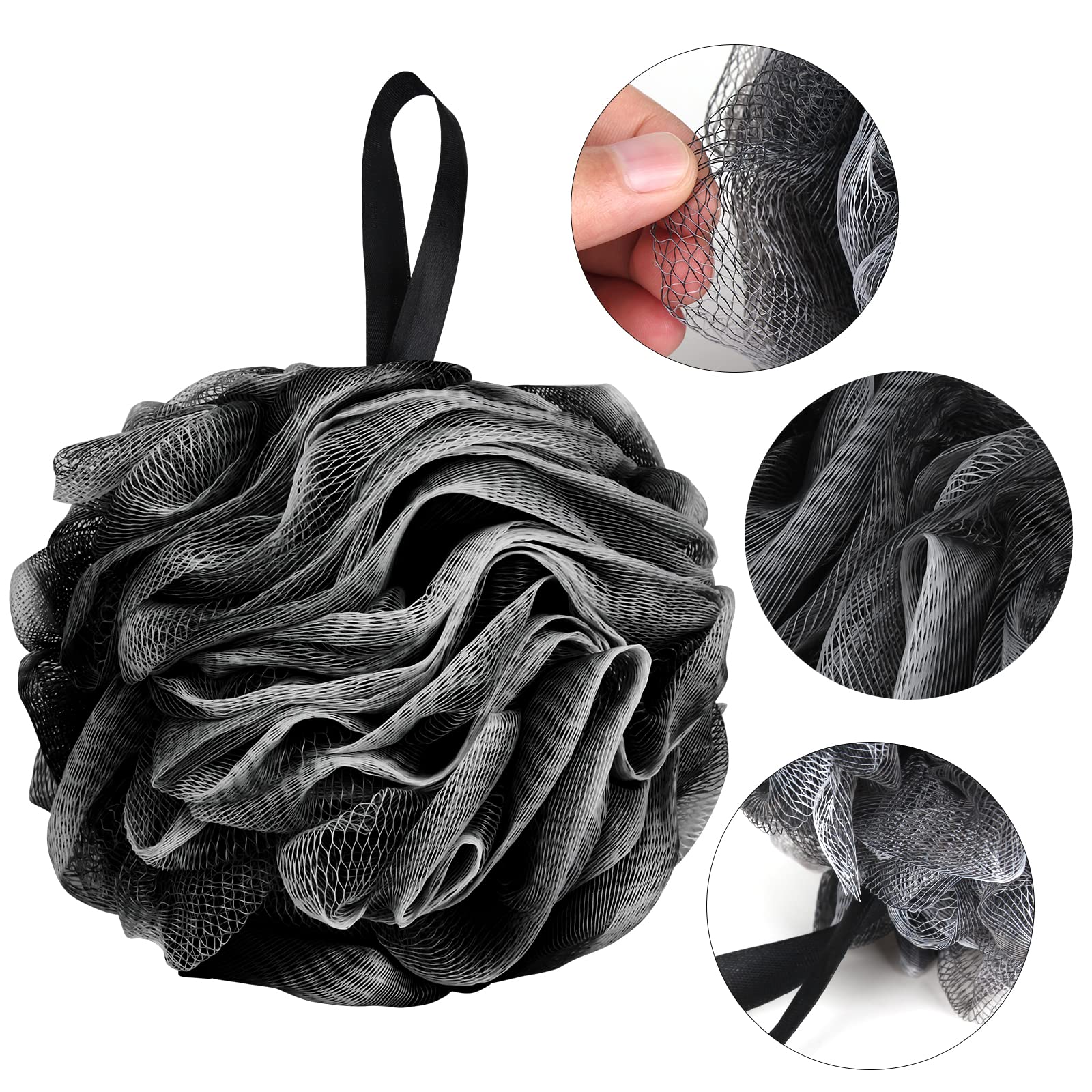 Fu Store Loofah Sponge Shower Loofahs 50g Bath Sponges Mesh Balls Body Scrubber Exfoliator Wash Back Scrubber Bathroom Men Women 4 Pack Scrubbers Cleaning Bathing Accessories