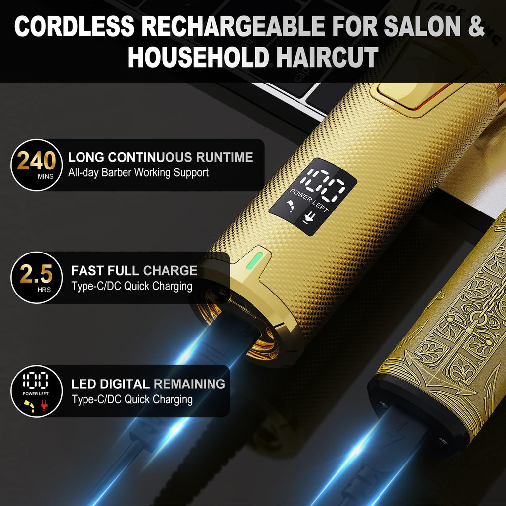 FADEKING Professional Hair Clippers for Men, Cordless Clipper & Trimmer Kit