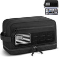 Tactical Toiletry Bag for Men, Travel Hygiene Bag with Double-layer, Large Capacity Hanging Toiletry Bags Water-Resistant Shaving Dopp Kit with EDC Molle Pouches, Bathroom Shower Makeup Bag, Black