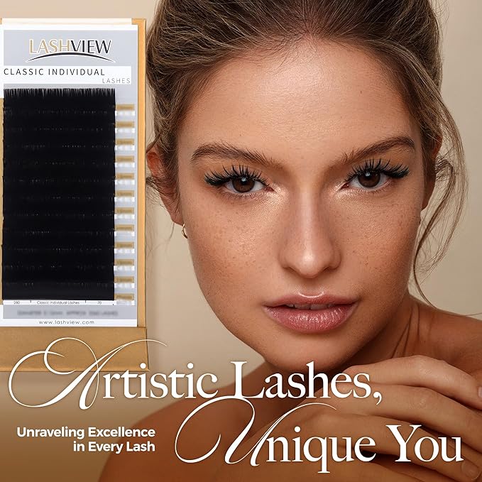 LASHVIEW Eyelash Extensions,Individual Lashes, Premium Single &Classic Lashes,0.15 Thickness CC Curl 8-15mm Mixed Tray,Natural Semi Permanent Eyelashes,Soft Application-Friendly,Mink Lashes