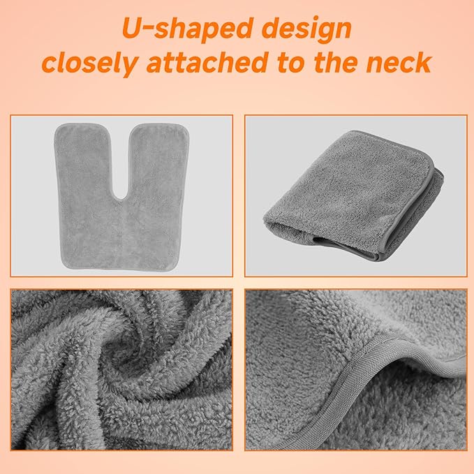 3Pcs Facial Towels for Estheticians, Soft Absorbent Microfiber Soft Spa Towel for Skincare, Massage U Shaped Spa Towel(Light Grey,3Pcs)