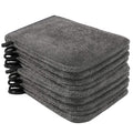 PHOGARY 10 Pack Microfiber Wash Mitts, Soft Face Mittens, Reusable Makeup Remover, 6×8in, Grey