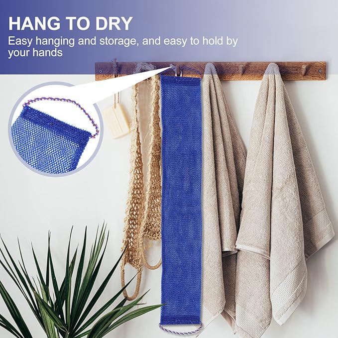 LIFKOME 3Pcs Exfoliating Back Washer Body Scrubber Shower Strap Gentle Skin Brush for Men Women Exfoliation Comfortable Bathing Experience for Deep Cleaning