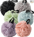 Loofah Sponges for Shower,Popular Mix Plus 6 Pack - Black, Gray, Sky Blue, Pink, Purple & Light Green