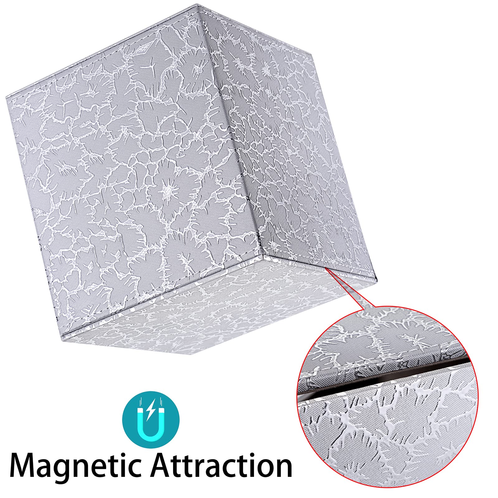 Sumnacon Square Tissue Box Cover with Magnetic Bottom,PU Tissue Box Holder