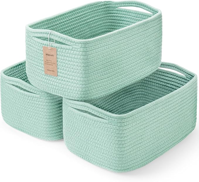 3 Pack Small Storage Baskets for Organizing, 11.8×7.8×5.1"