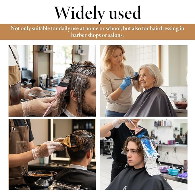 3Pcs Hair Color Brush Hair Dye Brush Salon Color Tint Brushes Hairs Coloring Brushs Applicator Stylist Hairs Coloring Tool for Salon Home, Silver, Rose Gold, Gold, Professional