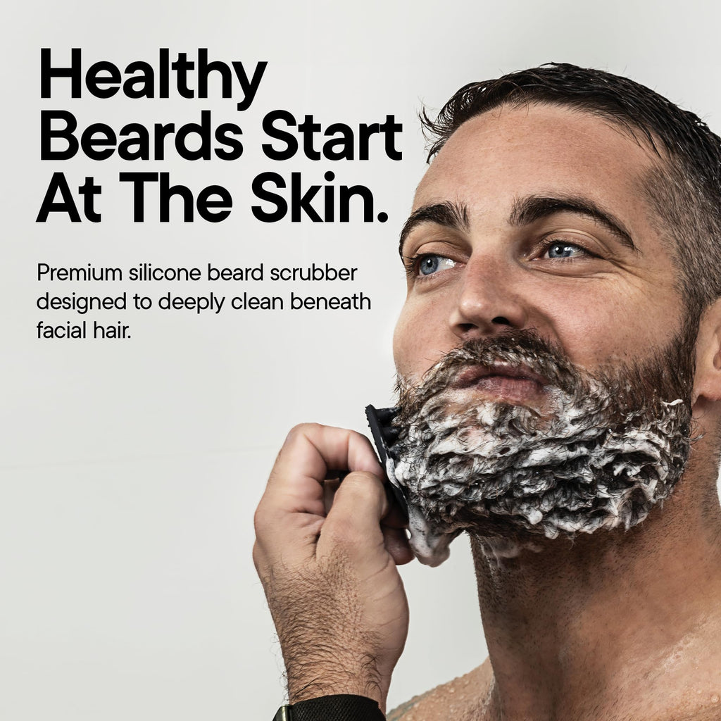 TOOLETRIES Silicone Beard Scrubber for Men, Beard Brush - Charcoal