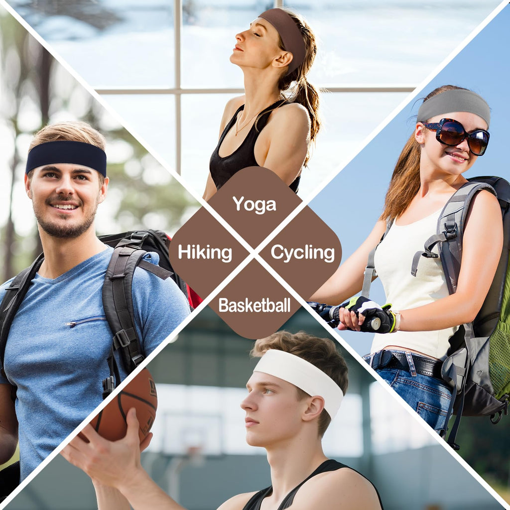 Panleding 12 Pack Headbands for Women, Elastic Soft Hair Bands for Workout, Yoga, Running, Fitness