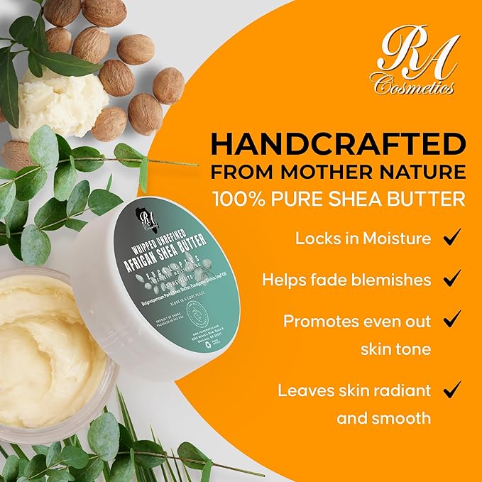 RA COSMETICS Whipped Shea Butter with Eucalyptus Oil, 12oz