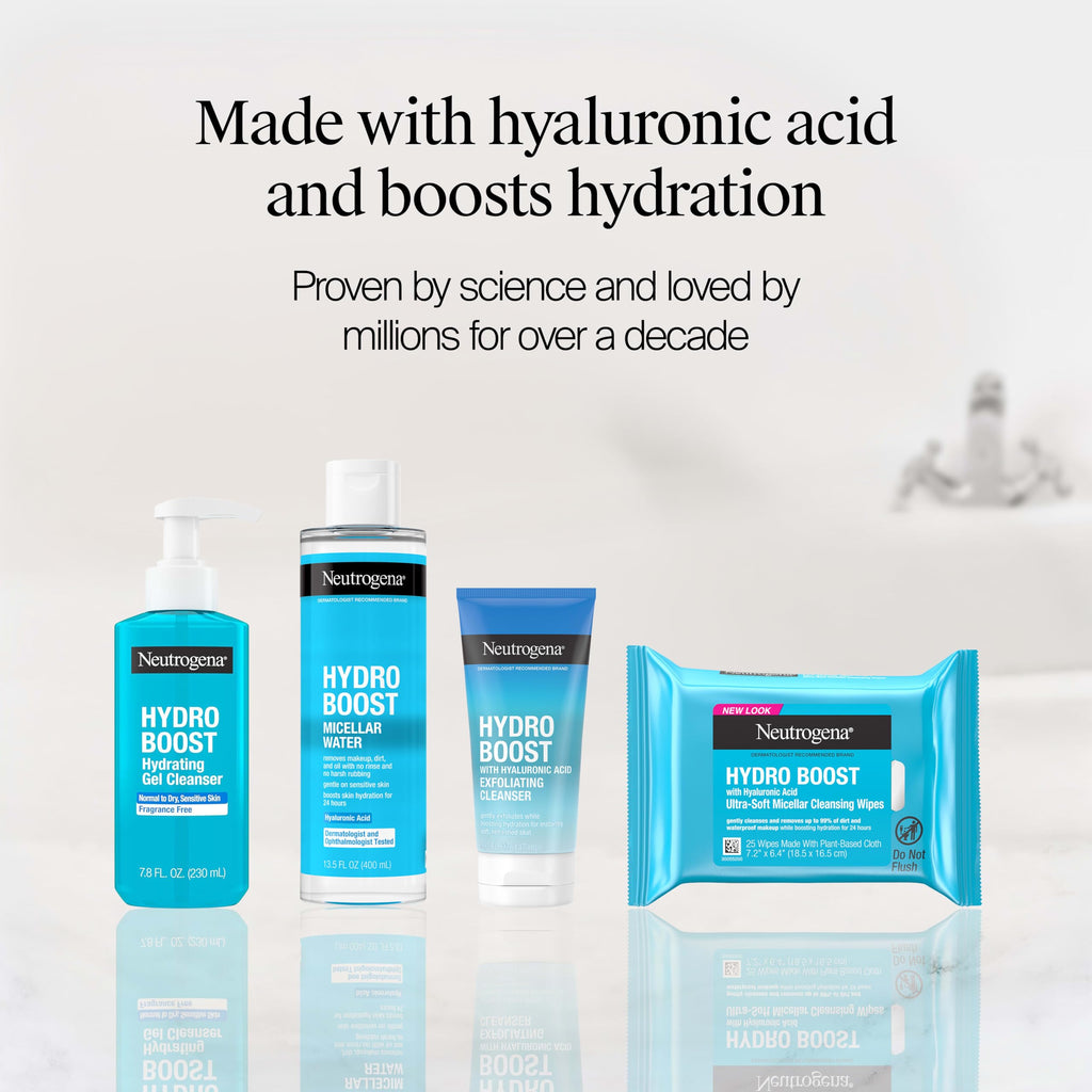 Neutrogena Hydro Boost Cleansing Wipes Makeup Remover, 25 Ct