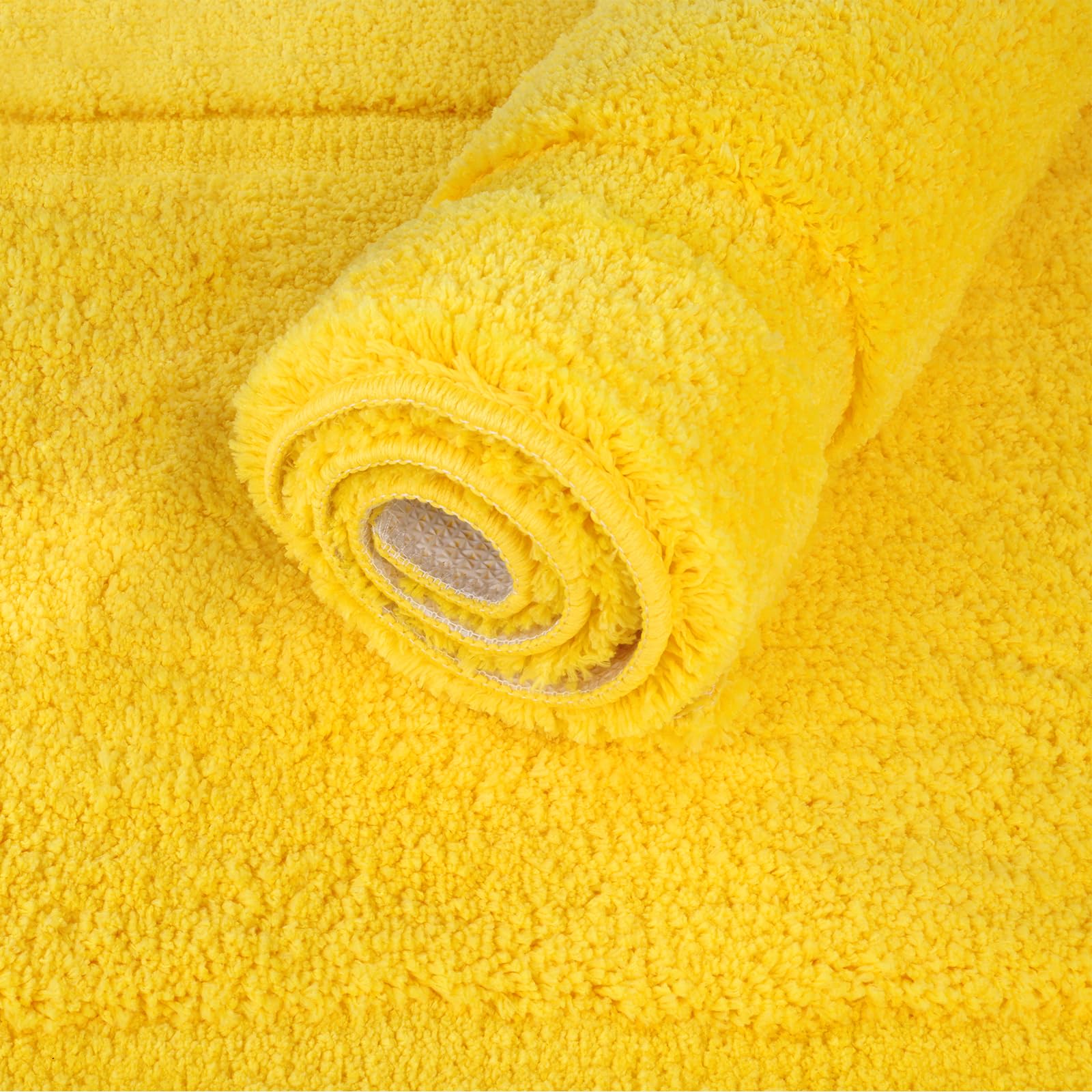 SHACOS Soft Microfiber Bathroom Rugs Set of 2 Pieces, Yellow